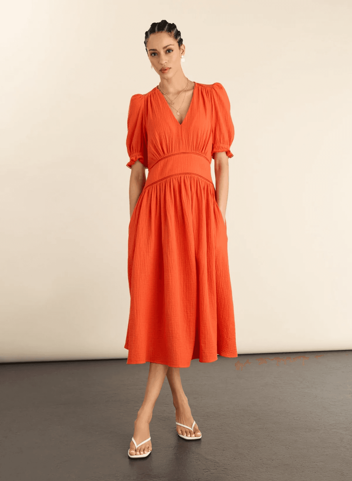 Baukjen Bella organic cheesecloth midi