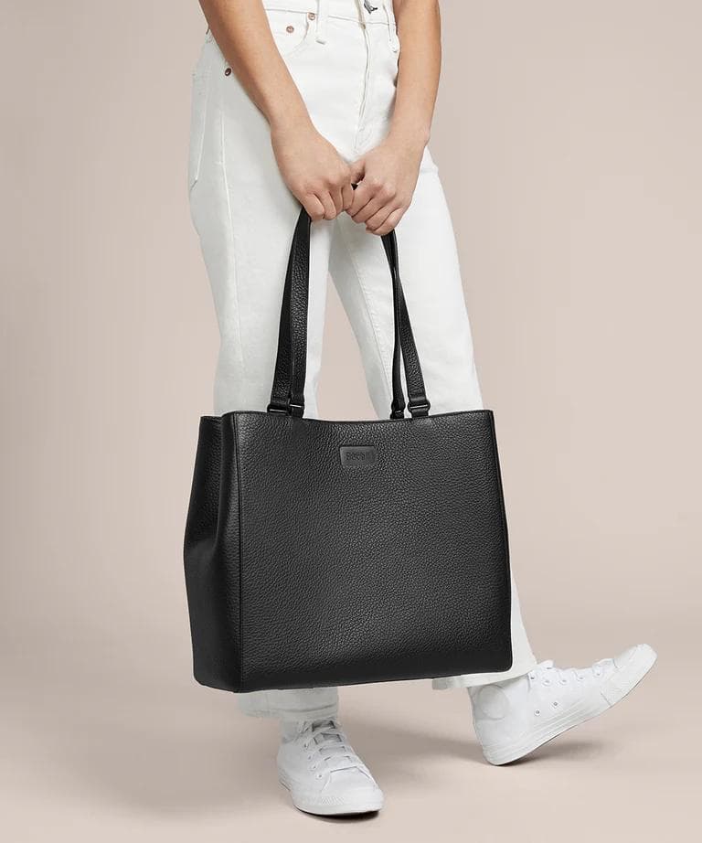 Dagne Dover Allyn Leather Tote in Onyx